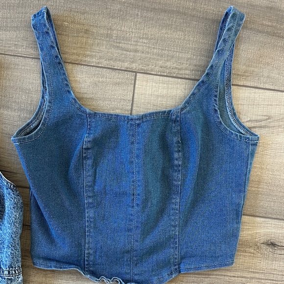 Denim Crop Tops Set size S - Picture 3 of 5